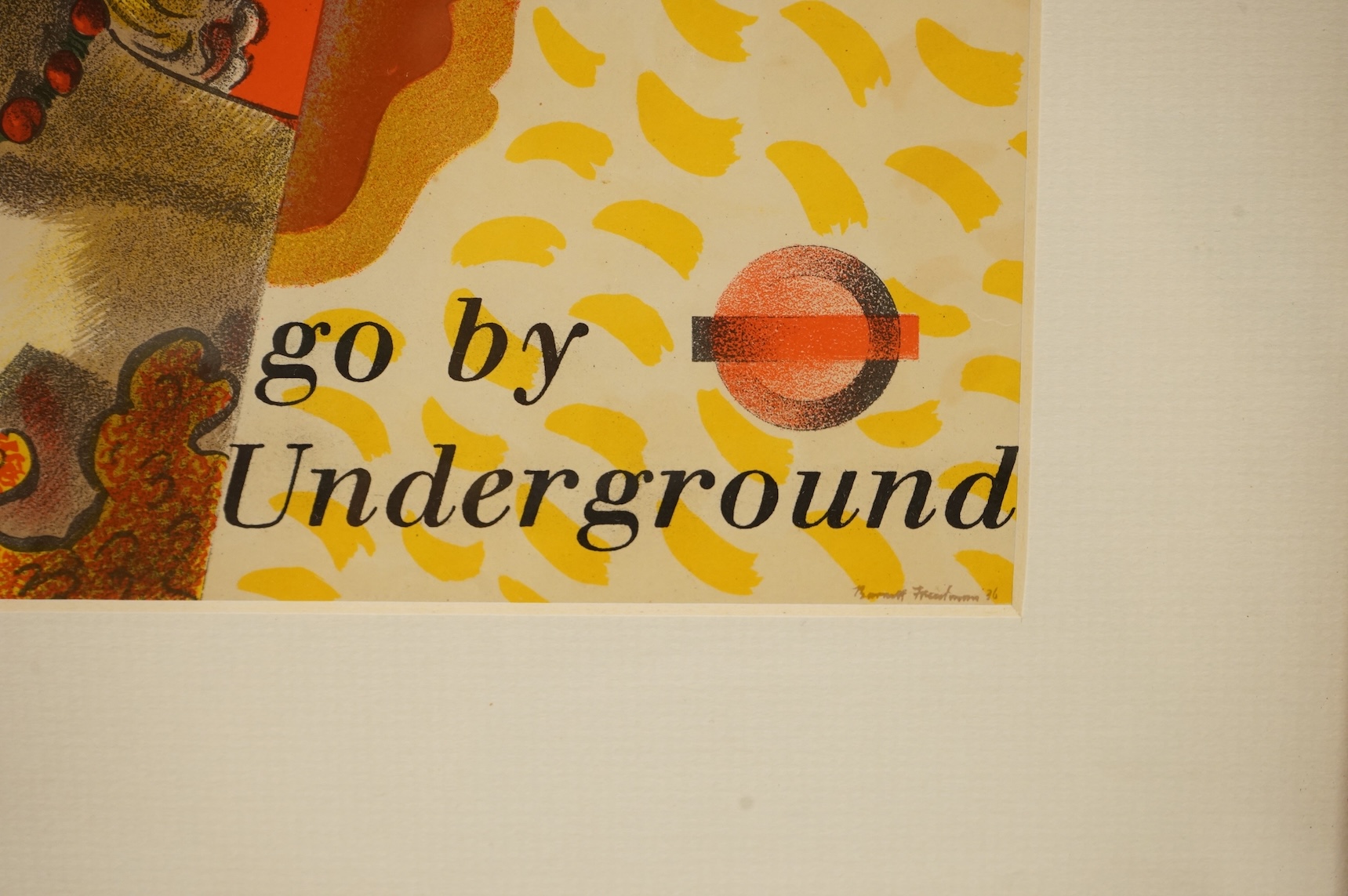 After Barnett Freedman (1901-1958), London Transport theatre poster, 'Go by Underground', originally printed by the Curwen Press in 1936, colour lithograph, 25 x 32cm